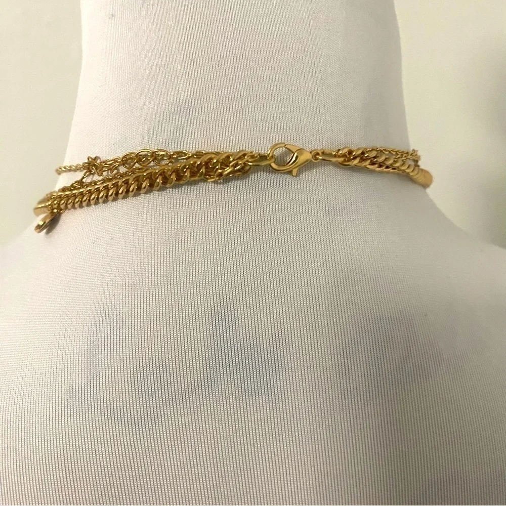 Guardian Three Layered Necklace Gold Plated